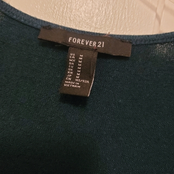Forever 21 Teal Green Faux Wrap Knit Dress Size Medium, Classic - Picture 11 of 13